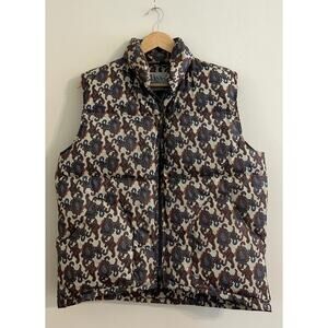Vintage 80s Class-5 Paisley Abstract Western Cowboy Goose Down Puffer Vest